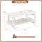 2-Tier Wooden Coffee Table with Storage Shelf and Slatted Design